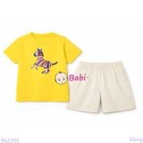  Bộ Bé Gái Tay Ngắn Quần Đùi Hình Chú Ngựa (24-52kg) 