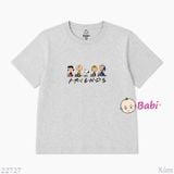  (H2)Áo Thun Cotton Tay Ngắn Bé Trai In Friends (35-70kg) 