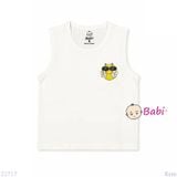  (M1) Áo Ba Lỗ Bé Trai Cotton Mát Mẻ Hè In Mặt Cười (27–65kg) 