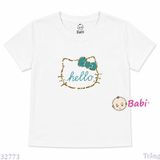  (H6) Áo Thun Baby Tee Mẹ Và Bé In Chữ Hello (30-68Kg) 
