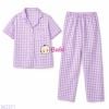  Bộ Pijama Tay Ngắn Quần Dài Họa Tiết Caro Tím (25-58kg) 