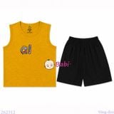  Bộ Thun Sát Nách Bé Trai In Chữ Alo (27 -65kg) 