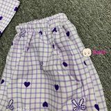  Bộ Pyjama tay ngắn quần đùi Bé Gái Hình Tim (30-60kg) 