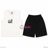  Bộ Thun Sát Nách Bé Trai In Chữ Alo (27 -65kg) 