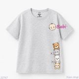  M3 Áo Thun Cotton Bé Trai Hình Gấu HI (23-62kg) 