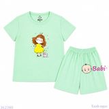  Bộ Thun Mát Bé Gái In Hình Mèo Mùa Hè Size 20-55kg 