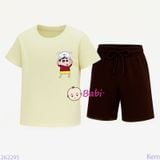  Bộ Thun Bé Trai Tay Ngắn Quần Ngắn Hình Shin Áo Đỏ (23kg - 62kg) 