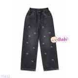 Quần Jeans Dài Bé Gái Thêu Nơ Trắng M15 (23kg - 45kg) 