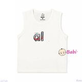  (M4) Áo Ba Lỗ Bé Trai Cotton Mát Mẻ Hè In Chữ (27–65kg) 