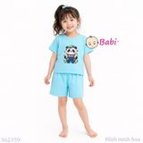  (H3) Bộ Bé Gái Tay Ngắn Quần Đùi In Hình Gấu (30-55kg) 