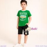  Bộ Tay Ngắn Quần Lửng In Chữ Skater (48-60kg) 