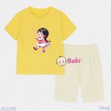  Bộ Bé Gái Tay Ngắn Quần Lửng Bé Áo Hồng (20-55kg) 