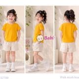  Áo Thun Tay Ngắn CVC Cotton Màu Trơn (26-75kg) 