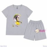  Bộ Thun Mát Bé Gái Hoa Tím Mùa Hè Size 20-55kg 
