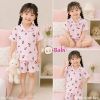  Bộ Pyjama tay ngắn quần đùi Bé Gái Hình Mèo ( 30-60kg ) 