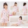  (hồng) Set Bộ Pyjama Mẹ Bé Tay Ngắn Quần Đùi (30-58kg) 
