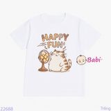  Áo Thun Gia Đình In Hình Chú Mèo Dễ Thương (26-72kg) 