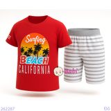  Bộ Tay Ngắn Quần Lửng In Chữ BEACH (30-47kg) 