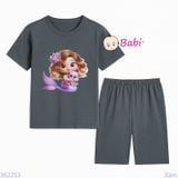  Bộ Bé Gái Quần Lửng In Hình Tiên Cá Xinh Xắn (23-56kg) 