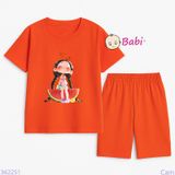  Bộ Bé Gái Quần Lửng In Hình Dưa Hấu (23-56kg) 