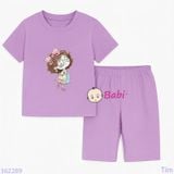  Bộ Bé Gái Tay Ngắn Quần Lửng Bé Nơ Hồng (20-55kg) 