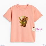  Áo Thun Tay Ngắn Hình Chú Voi Cho Mẹ Và Bé (26kg - 70kg) 