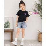  Áo Thun Tay Ngắn Cotton Bé Trai Bé Gái Hình Tim (33-70kg) 
