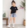 Áo Thun Tay Ngắn Cotton Bé Trai Bé Gái Hình Tim (33-70kg)