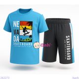  Bộ Tay Ngắn Quần Lửng In Chữ Nevada (30-47kg) 