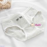  Set 6 Chip Tam Giác Họa Tiết Nơ Xám Cho Bé (40-55kg) 