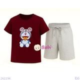  Bộ Thun Bé Trai Tay Ngắn Quần Ngắn Hình Đ.O.R.E.M.O.M (23kg - 62kg) 