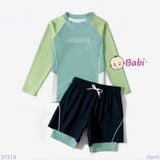  Bộ Bơi Cho Bé Tay Dài Quần Ngắn Màu Vàng (35-55kg) 