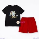  Bộ Bé Gái Tay Ngắn Quần Đùi Hình Bé Và Hoa (24-52kg) 