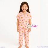  Bộ Pijama Tay Ngắn Quần Dài Họa Tiết Gấu Bi (25-58kg) 