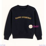  Áo Thun Tay Dài Form Rộng Chữ Happy Everyday (17kg - 75kg) 