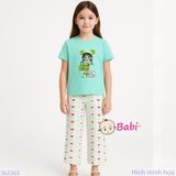  Bộ Tay Ngắn Quần Suông Dài Bé Gái Tóc Bím (20-72kg) 