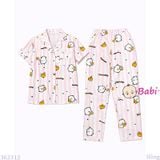  Bộ Pijama Tay Ngắn Quần Dài In Gấu M4 (25-58kg) 