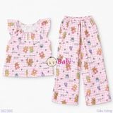  M2 Bộ Tole Lanh Quần Dài Mẹ Bé Gái (40-65kg) 