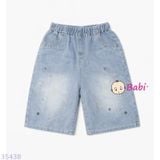  Quần Short Jeans Bé Gái Túi Thêu Hoa Và Chữ M6 (23-40kg) 