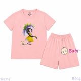  Bộ Thun Mát Bé Gái Hoa Tím Mùa Hè Size 20-55kg 