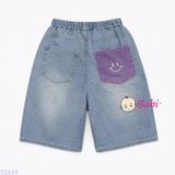  Quần Short Jeans Bé Gái Túi Thêu Mặt Cười M7 (23-40kg) 