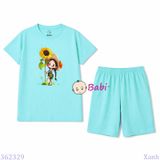  Bộ Bé Gái Tay Ngắn Quần Lửng Bé Hoa (20-55kg) 