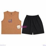  Bộ Thun Sát Nách Bé Trai In Chữ Alo (27 -65kg) 