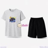  Bộ Thun Bé Trai Tay Ngắn Quần Ngắn Hình Xe (23kg - 62kg) 