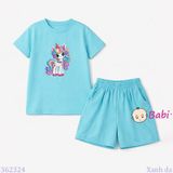  Bộ Bé Gái Tay Ngắn Quần Đùi Hình P.o.n.y (20-55kg) 