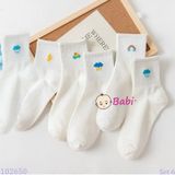  Set 6 Đôi Tất Trắng Bé Gái Xinh Xắn (Freesize) 