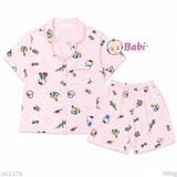  (hồng) Set Bộ Pyjama Mẹ Bé Tay Ngắn Quần Đùi (30-58kg) 