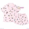  (hồng) Set Bộ Pyjama Mẹ Bé Tay Ngắn Quần Đùi (30-58kg) 
