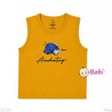  (M3) Áo Ba Lỗ Bé Trai Cotton Mát Mẻ Hè In Hình Nón (27–65kg) 