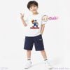 (H4)Áo Thun Cotton Tay Ngắn Bé Trai In Bóng Rổ (35-70kg)